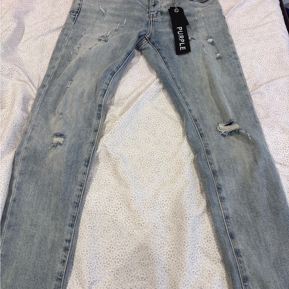 Purple Men's Slim Straight Light Blue Jeans